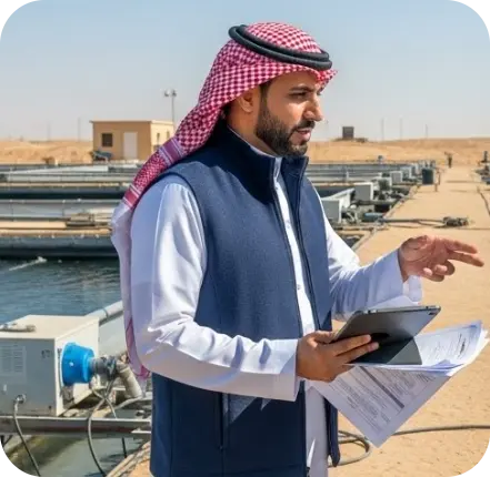 Professional Arab man representing NAPCO Aqua brand ambassador program in aquaculture industry